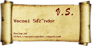 Vecsei Sándor névjegykártya