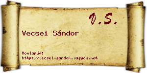Vecsei Sándor névjegykártya