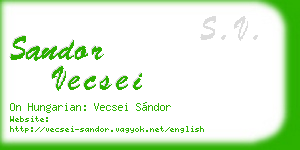 sandor vecsei business card